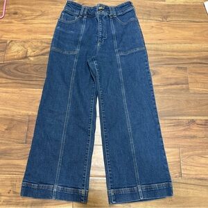 PILCRO - The Skipper Seamed High-Rise Crop Wide-Leg Jeans